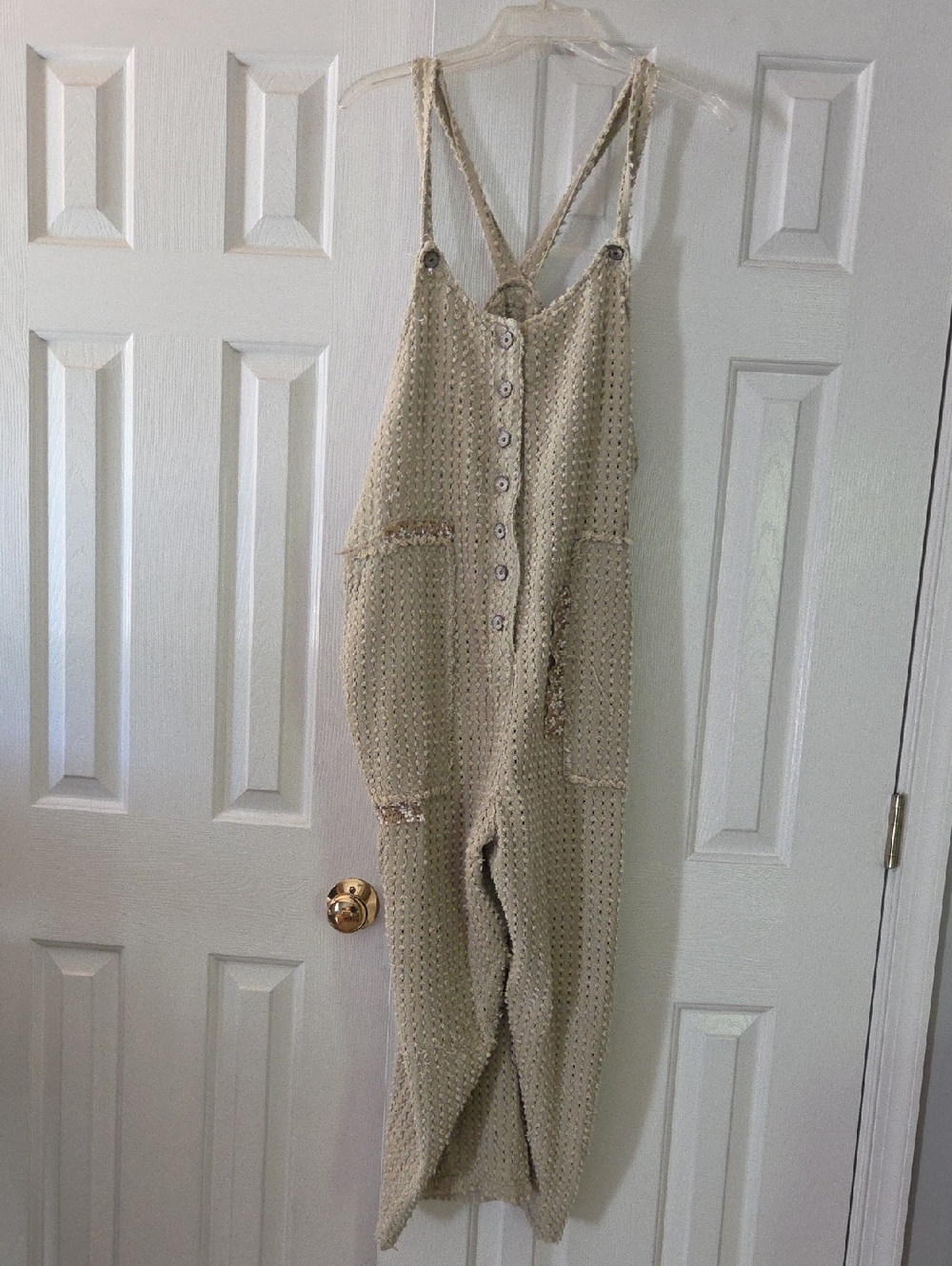 POL Sage Green Button-Front Overalls - Excellent Condition